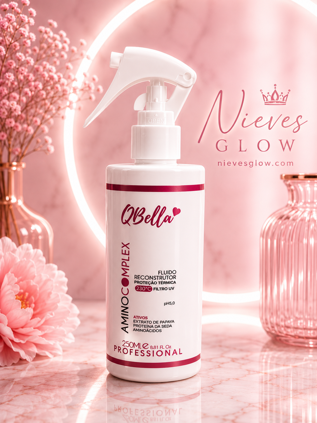 QBella Aminocomplex Fluido Reconstructor con Protección Térmica 250 ml